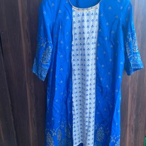 Blue And Golden Print Kurta