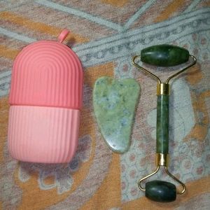 Face Stone Massager & Ice Roller Combo🤩