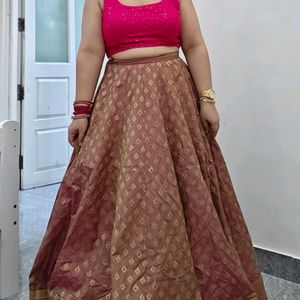 Pure Banarsi Silk Lehenga Skirt Self Made