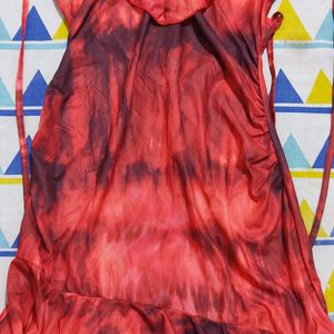 Red Abstract mini Dress