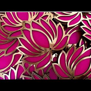 Wooden Lotus Cutout Pack Of 6