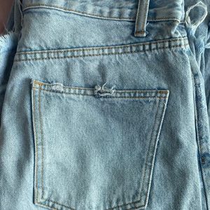 Zara Ripped Baggy Denim