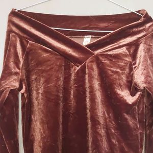 Velvet Off  Shoulder Top