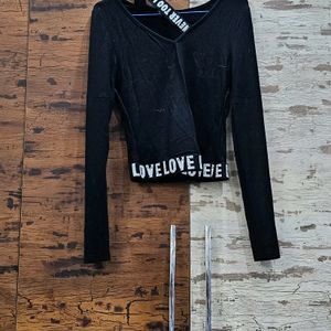 Black Shein Love Top