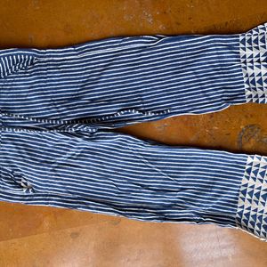 Blue Stripes Straight Pant