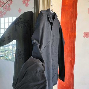 Black Plain Buttoned Shirt