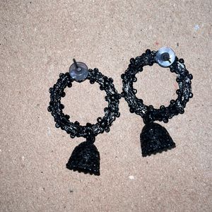 Black Round Jhumka