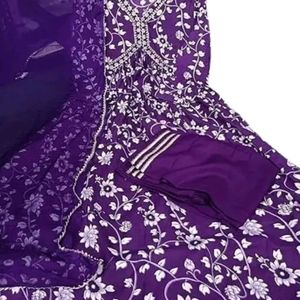 Women Kurta Pant Dupatta Set Purple