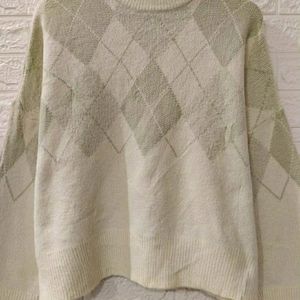 Beige Light Green Sweater