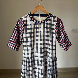 Shift Plaid Beaded Dress