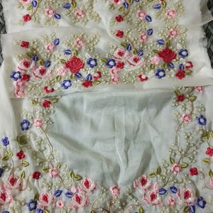 White Embroidery Saree