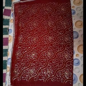 Georgette Red Saree