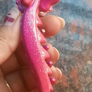 Plastic Pink Banana Claw Clip Zinc