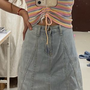 Denim Light Blue Skirt