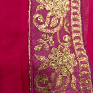 A Pinky Rose Saree