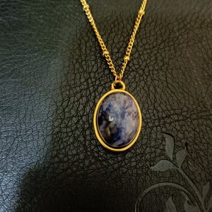 18K PLATED PENDANT WITH ORIGINAL GEMSTONE