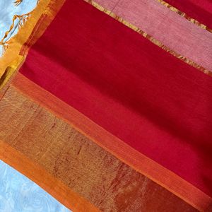 Red Yellow Combination Pattu Saree