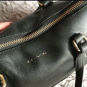 Auth COACH Saffiano Leather Mini Satchel Bag