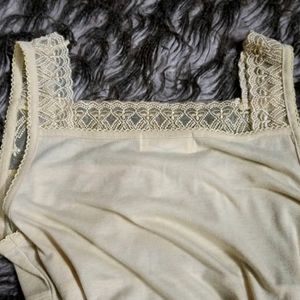 Yellow Cami Top With Lace And Net Details