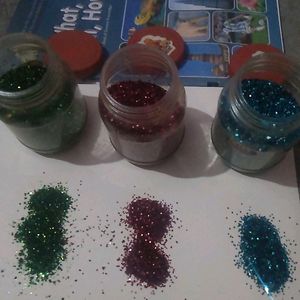 Three Colours Glitters For Decorating Cards, Art