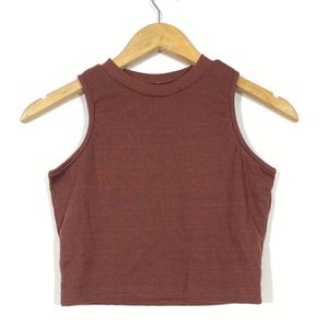 Women Dark Brown Crop Top