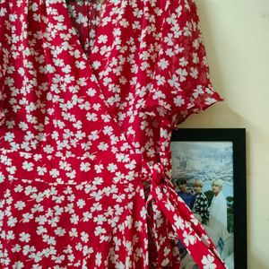 Red floral dress