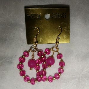 Homemade Pink Beautiful Earing