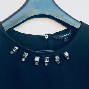 Chemistry Embellished Black Top