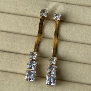 Dressy Rhinestone Earrings Anti-tarnish