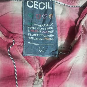 Pink Checks Cotton  Shirt