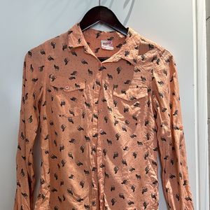 max peach zebra print shirt 13-14 years