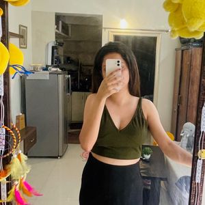 Olive Crop Top