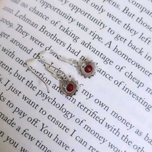 Pure Silver With Carnelian Earing