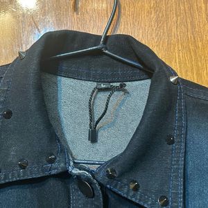 Black Denim Fashionable Jacket