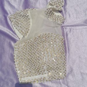 White Pearl Blouse. Desiner Blouse