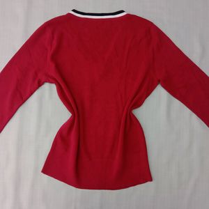 New Korean Stylish Woll Red Sweater