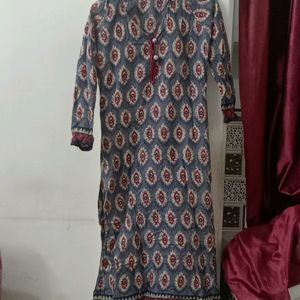 ladies kurti in red and grey