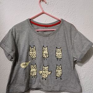 Cropped Graphic Top. Medium Size. Cute Design