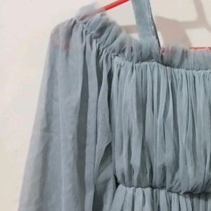 Grey Ruffle Top