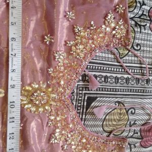 LightPink Grand Beads Work Net Lehenga Set