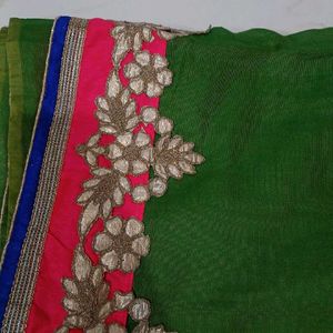 Saree With Blouse Green