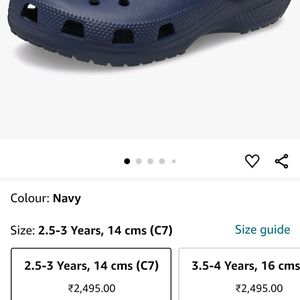 Crocs For Girls/Boys Age 2-3- Navy Blue