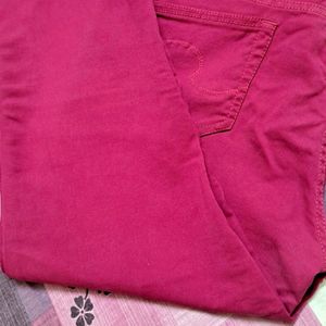 Bright Pink  Capri Jeans