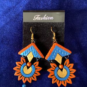 Beautiful Earrings In Terracotta