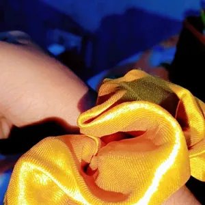 Yellow Satin Scrunchy