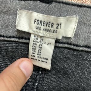 Forever 21 Women Grey Skinny Fit Mid Rise