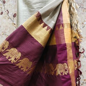 Beautiful Elephant Print Saree