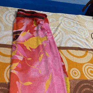 pink georgette daily wear saree good condition