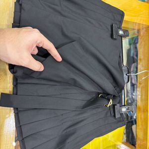 Zara Black Flared Skirt With Belt