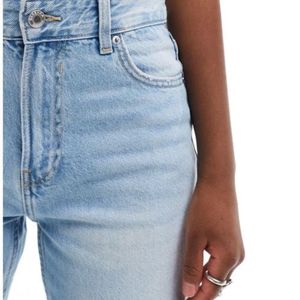 Bershka Knee Ripped Straight Denim